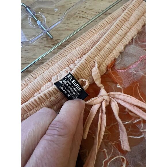 Fleurs Elegant Additions Natural Silk Fairycore Embroidered Skirt Small Festival - Picture 4 of 8